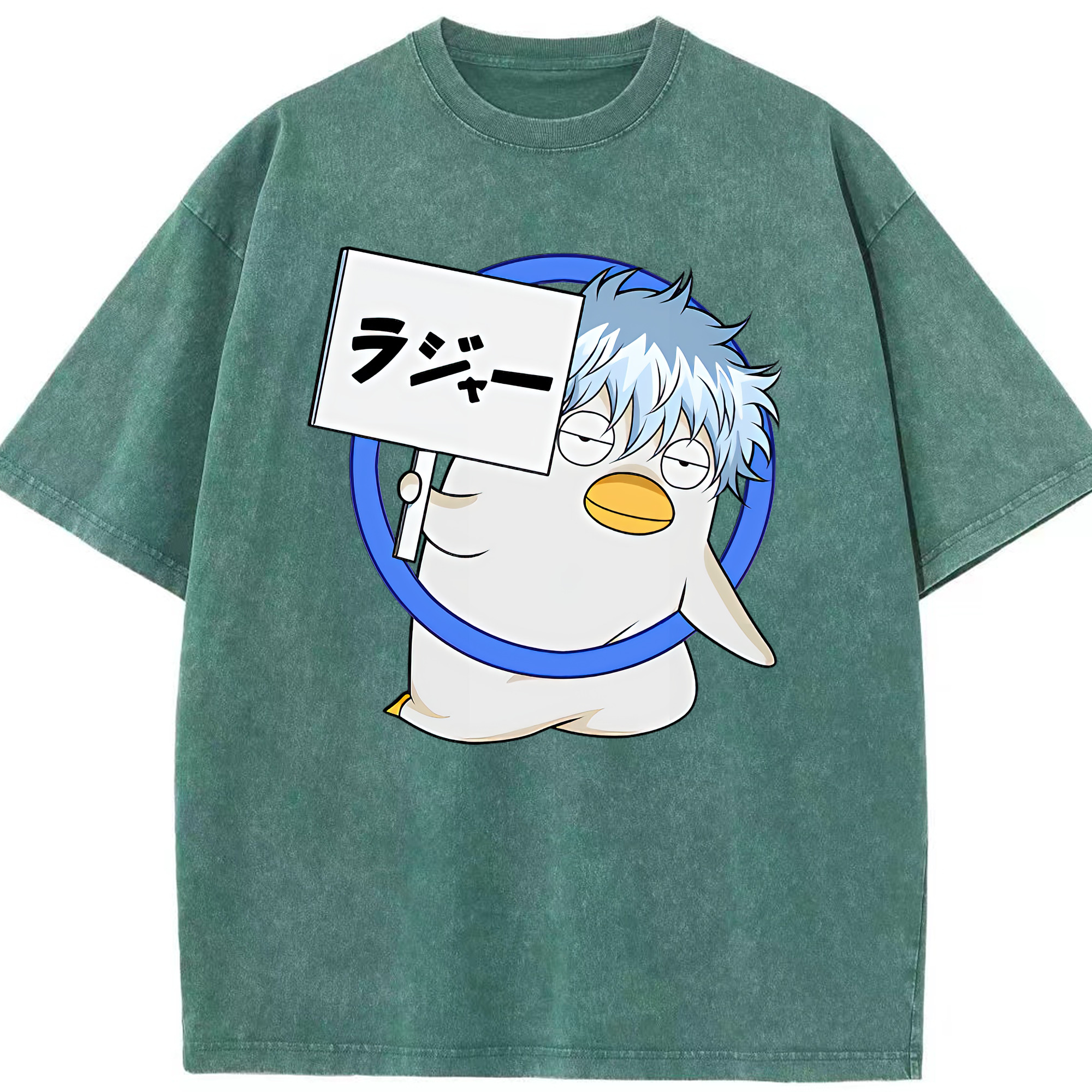 （画像用） ぎんたま 坂田銀時（さかたぎんとき） 神楽 志村新八（しむら しんぱち） GINTAMA Sakata Gintoki Kagura Shimura Shinpachi 綿100% ヴィンテージ風 半袖Tシャツ（フロントプリント）